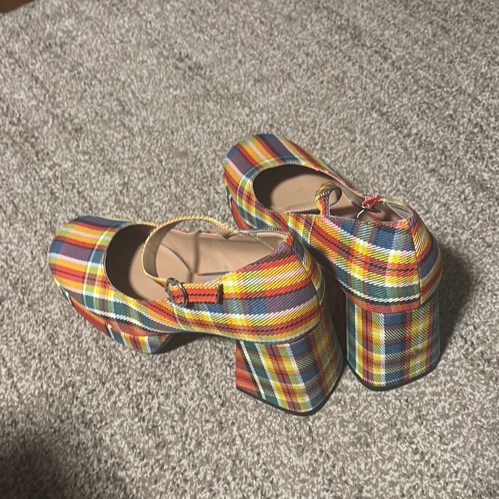 Steve Madden Multicolor Plaid Heels